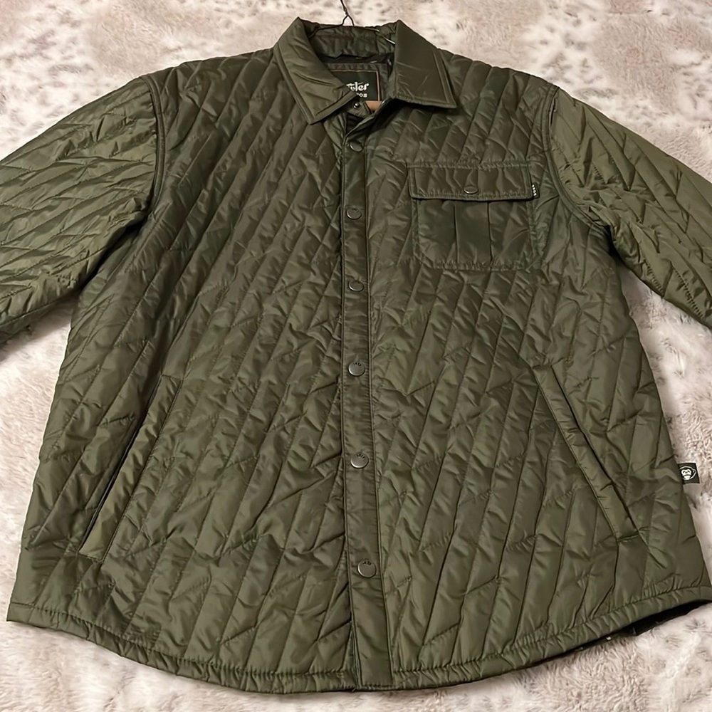 Green quilted lightning jacket Mens size M